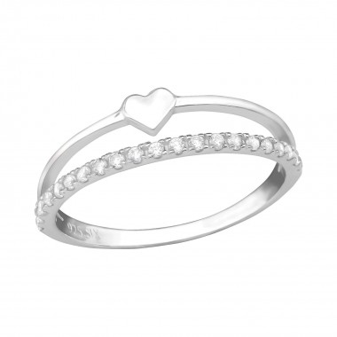 Heart - 925 Sterling Silver Rings with CZ SD34911