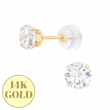 5mm Snap-In 3A - 14K Gold Gold Earrings SD48121