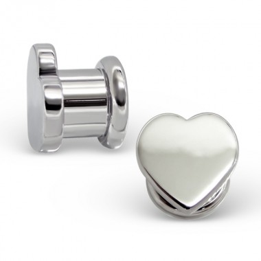 Heart - 316L Surgical Grade Stainless Steel Ear Tunnels & Plugs SD11423
