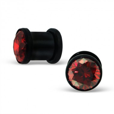 Red - 316L Surgical Grade Stainless Steel Ear Tunnels & Plugs SD12825
