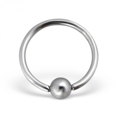 Grey simple ball - 316L Surgical Grade Stainless Steel Labrets & Barbells SD3618