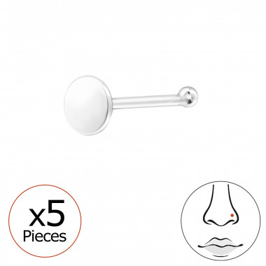 Round Disc - 925 Sterling Silver Silver SD48076