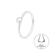 2mm Ball 10mm Hoop - 925 Sterling Silver Silver SD48088