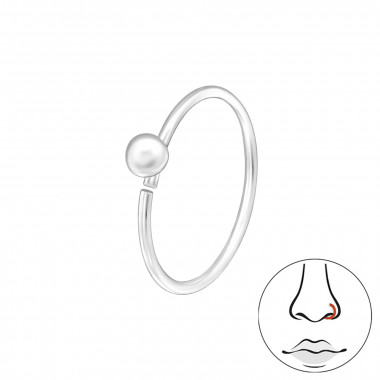 2mm Ball 10mm Hoop - 925 Sterling Silver Silver SD48088
