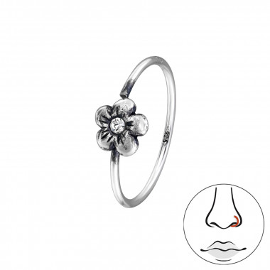 Flower - 925 Sterling Silver Silver SD49255