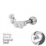 Curved - 925 Sterling Silver Silver SD49617 Curved - 925 Sterling Silver Silver SD49617