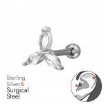 Marquise Flower - 925 Sterling Silver Silver SD49629 Marquise Flower - 925 Sterling Silver Silver SD49629
