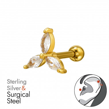 Marquise Flower - 925 Sterling Silver Silver SD49630