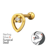 Teardrop Gold Plated - 925 Sterling Silver Silver SD49644