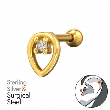 Teardrop Gold Plated - 925 Sterling Silver Silver SD49644