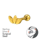 Three Leaves Gold Plated - 925 Sterling Silver Silver SD49648