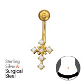 Cross Gold Color - 925 Sterling Silver Silver SD49658