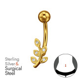 Leaf Gold Plated - 925 Sterling Silver Silver SD49662