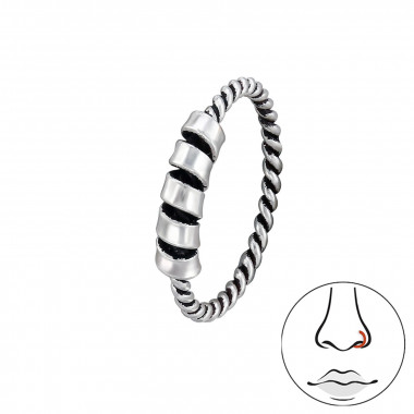 Twisted Oxidized - 925 Sterling Silver Silver SD49716
