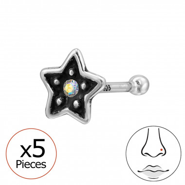 4mm Star - 925 Sterling Silver Silver SD49930