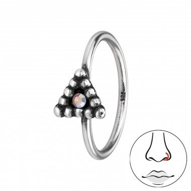 4mm Triangle Oxidized - 925 Sterling Silver Silver SD49932