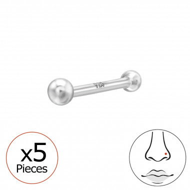 1.5Mm Ball Nose Stud 22G - 925 Sterling Silver Silver SD50510