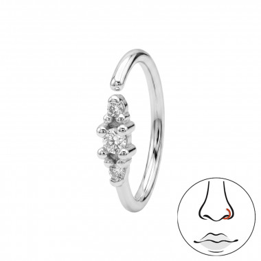 Round Cluster (20G) - 925 Sterling Silver Silver SD50694