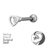 4mm Cut Out Heart - 925 Sterling Silver Silver SD51237