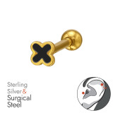 Black Clover Body Jewelry - 925 Sterling Silver Silver SD51394