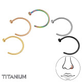 0.8Mm (20G) Nose Rings Mix Color - X5 - Titanium Steel SD47779