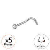0.8Mm (20G) Nose Stud 2mm Crystal - Titanium Steel SD48949