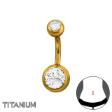 1.6X10Mm (14G) - 5mm Round Top 8mm Round Bottom - Gold Color - Titanium Steel SD50527