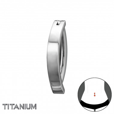 Hinged Curved Bar Belly Button Clicker Ring 1.6X10Mm (14G) - Titanium Steel SD50532
