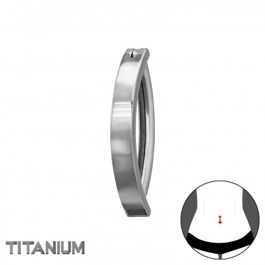 Hinged Curved Bar Belly Button Clicker Ring 1.6X12Mm (14G) - Titanium Steel SD50533