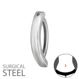 Hinged Curved Bar Belly Button Clicker Ring 1.6X12Mm (14G) - 316 Surgical Steel Steel SD50535