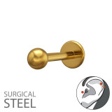 1.2X8Mm (16G) - 3mm Ball Gold Color - 316 Surgical Steel Steel SD50537