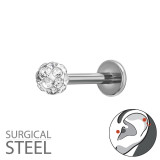 1.2X8Mm (16G) - 3mm Crystal Ball - 316 Surgical Steel Steel SD50543