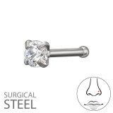 0.8X7.5Mm (20G) 2.5Mm Square 4 Prong Nose Stud - 316 Surgical Steel Steel SD50583
