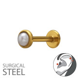 3mm Imitation Pearl - 316 Surgical Steel Steel SD50596