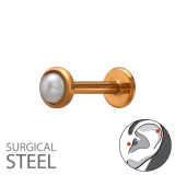 3mm Imitation Pearl Tragus, Helix - 316 Surgical Steel Steel SD50598