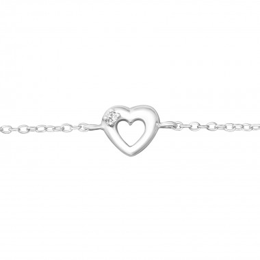 Heart - 925 Sterling Silver Kids Bracelets SD38045