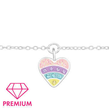 Heart - 925 Sterling Silver Kids Bracelets SD43725