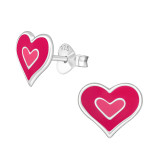 Heart - 925 Sterling Silver Kids Ear Studs SD10983