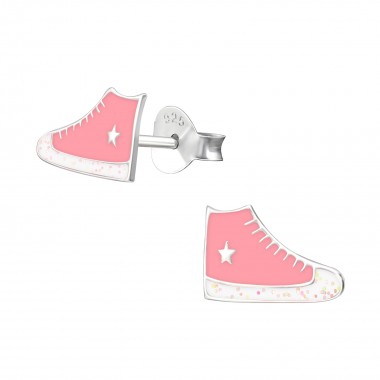 Sneaker - 925 Sterling Silver Kids Ear Studs SD11224