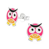 Owl - 925 Sterling Silver Kids Ear Studs SD11746