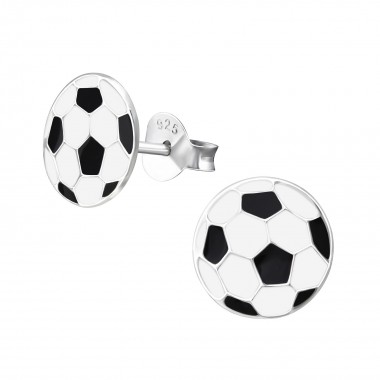 Football - 925 Sterling Silver Kids Ear Studs SD12089