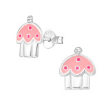 Cupcake - 925 Sterling Silver Kids Ear Studs SD13428