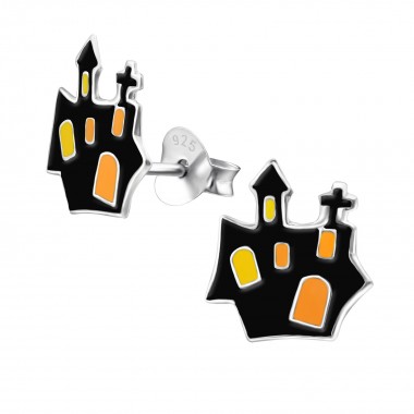 Castle - 925 Sterling Silver Kids Ear Studs SD13635