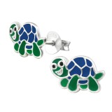 Turtle - 925 Sterling Silver Kids Ear Studs SD14156