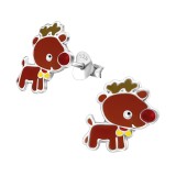 Deer - 925 Sterling Silver Kids Ear Studs SD14159