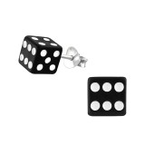 Dice - 925 Sterling Silver Kids Ear Studs SD16272