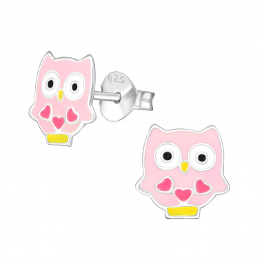 Owl - 925 Sterling Silver Kids Ear Studs SD16913