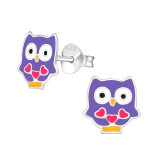 Owl - 925 Sterling Silver Kids Ear Studs SD17888