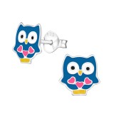 Owl - 925 Sterling Silver Kids Ear Studs SD17889