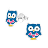 Owl - 925 Sterling Silver Kids Ear Studs SD17889